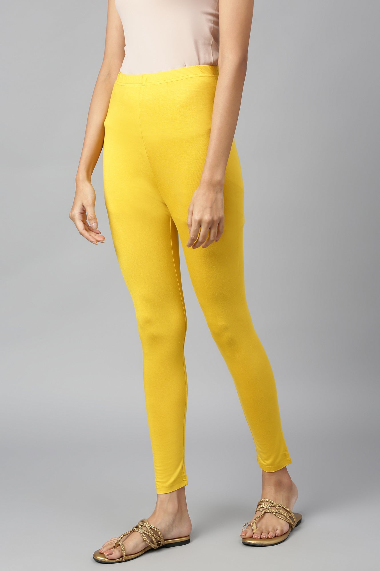 Yellow Skin Fit Tights