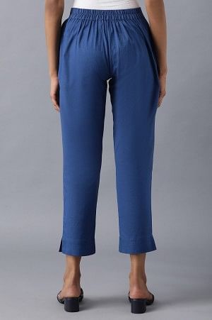 Blue roll-up hem trousers