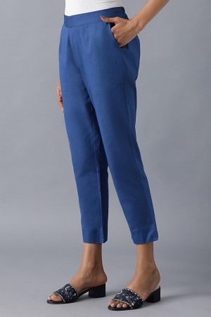 Blue roll-up hem trousers