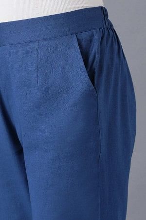 Blue roll-up hem trousers