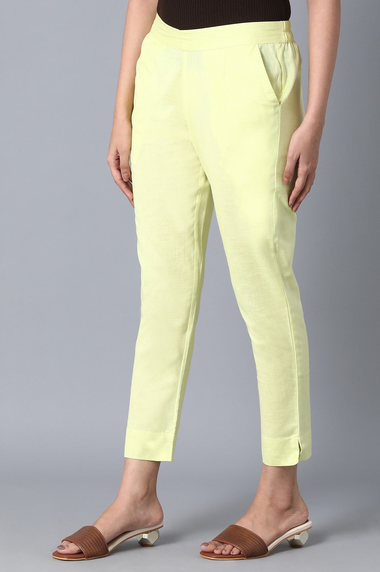 Yellow Slim Fit Trouser Pants