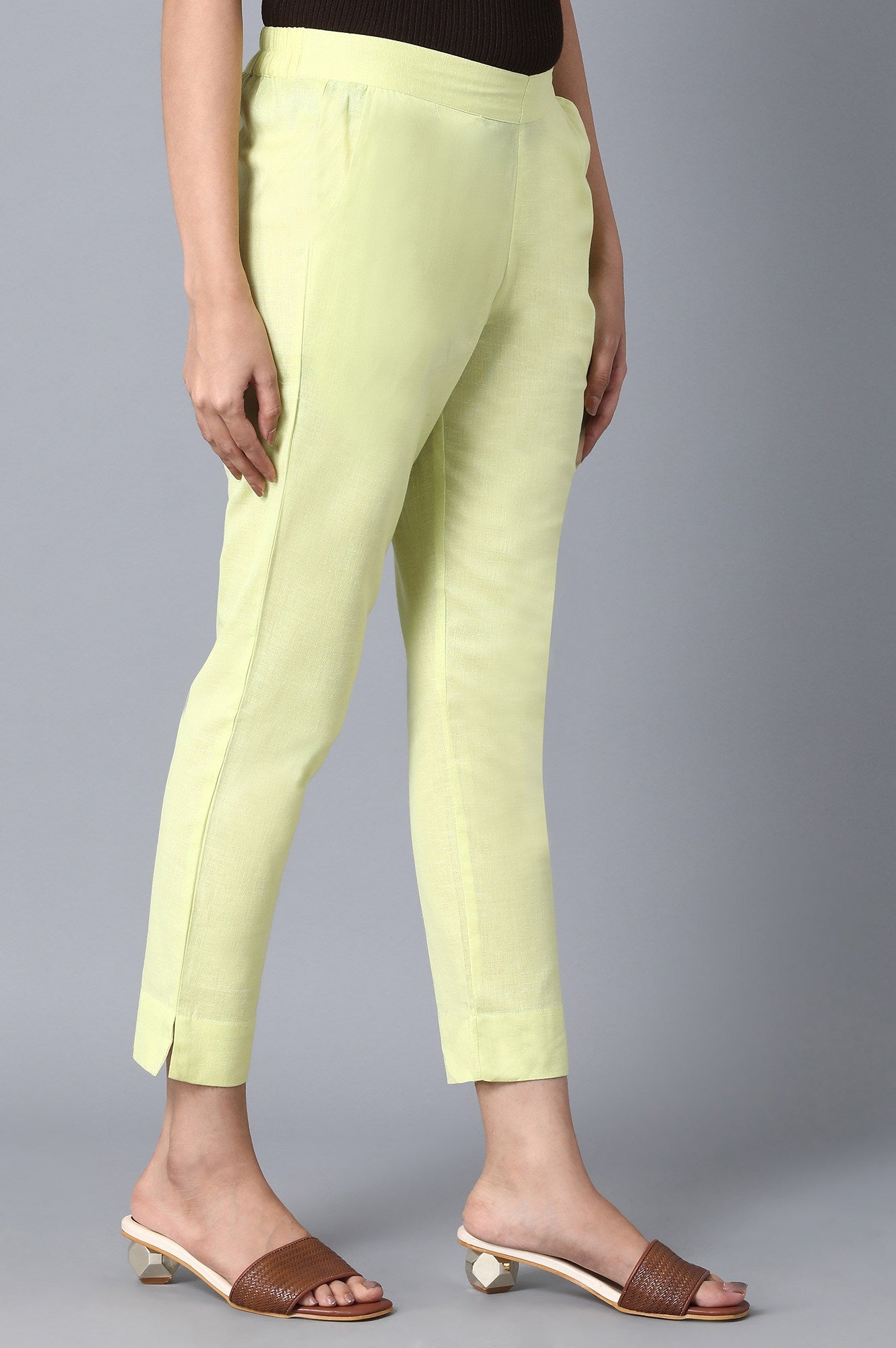 Yellow Slim Fit Trouser Pants