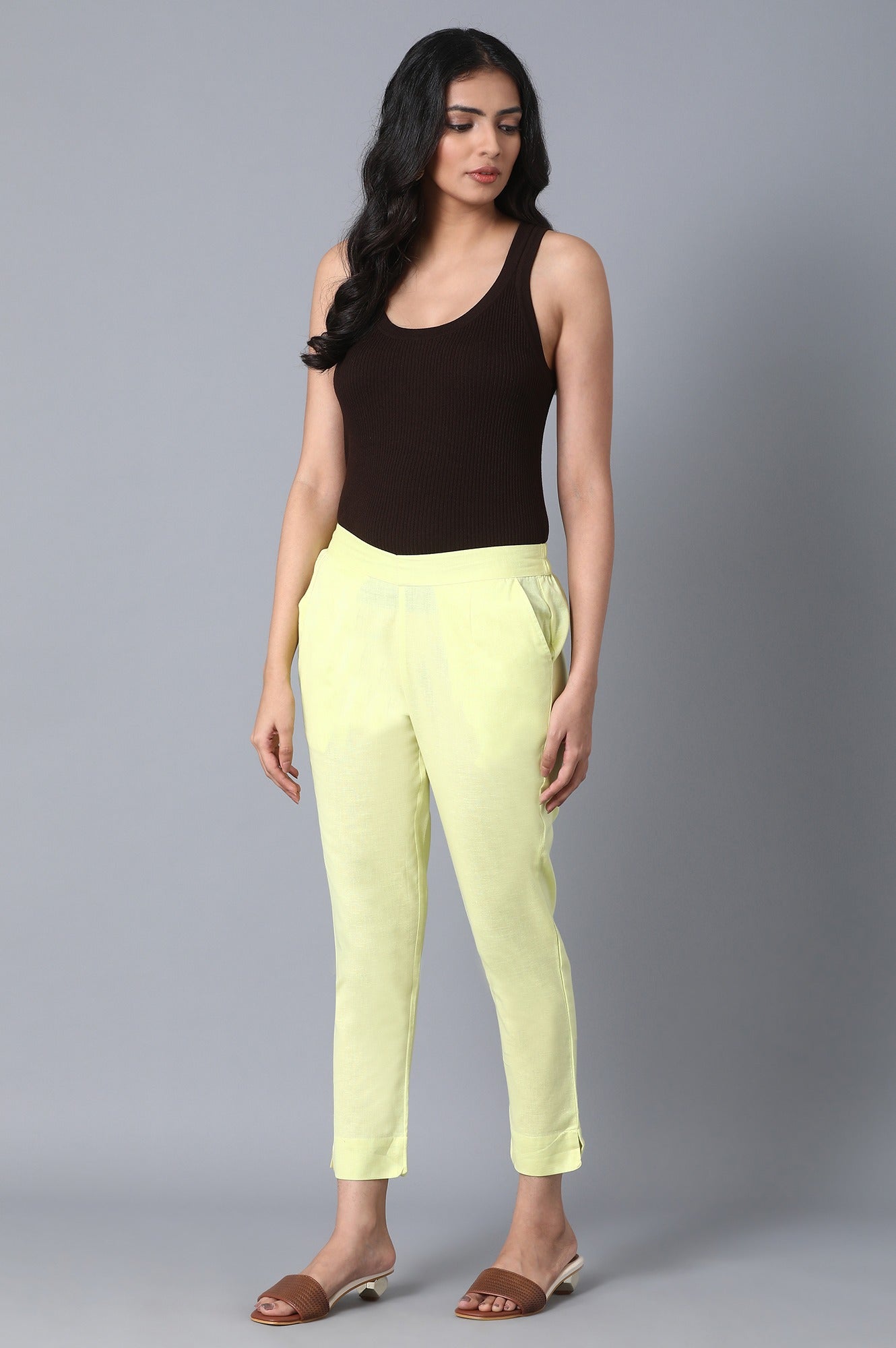 Yellow Slim Fit Trouser Pants