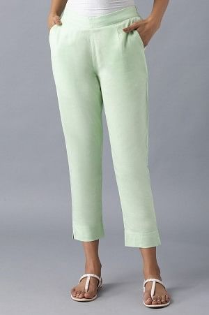 Green rollup hem trousers