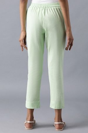 Green rollup hem trousers