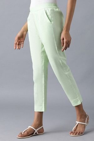 Green rollup hem trousers