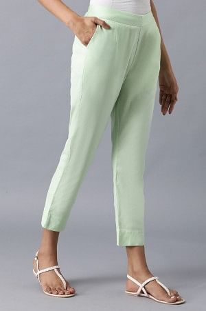 Green rollup hem trousers