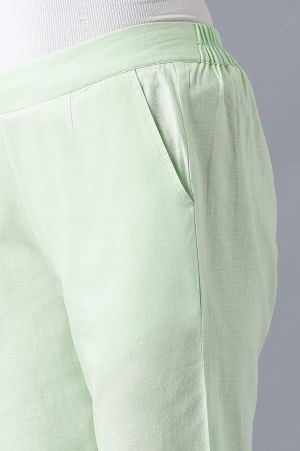 Green rollup hem trousers