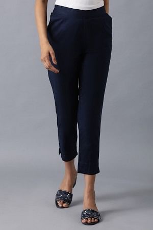 Blue rollup hem trousers