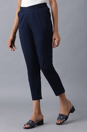 Blue rollup hem trousers