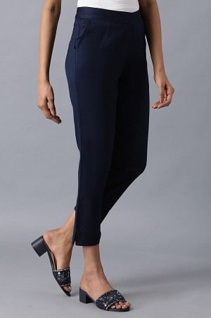 Blue rollup hem trousers