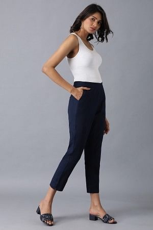 Blue rollup hem trousers