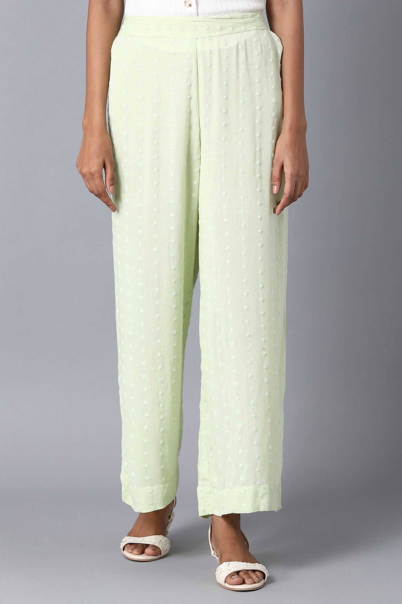 Green Loose Fit Palazzo