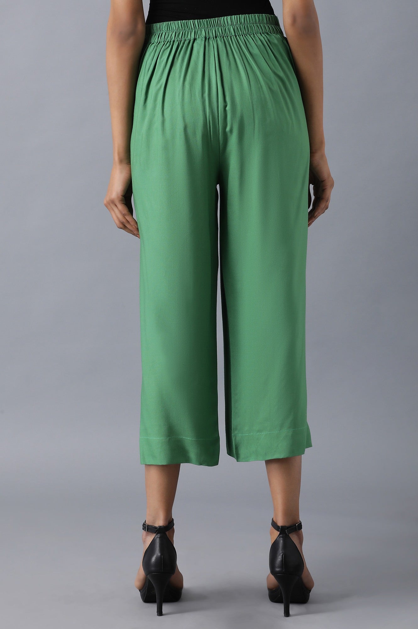 Green Solid Culottes