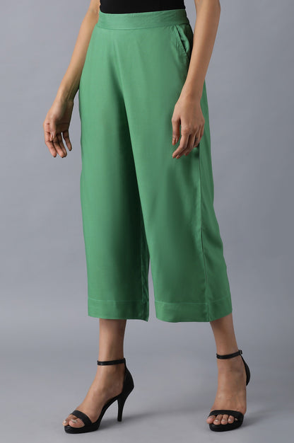 Green Solid Culottes