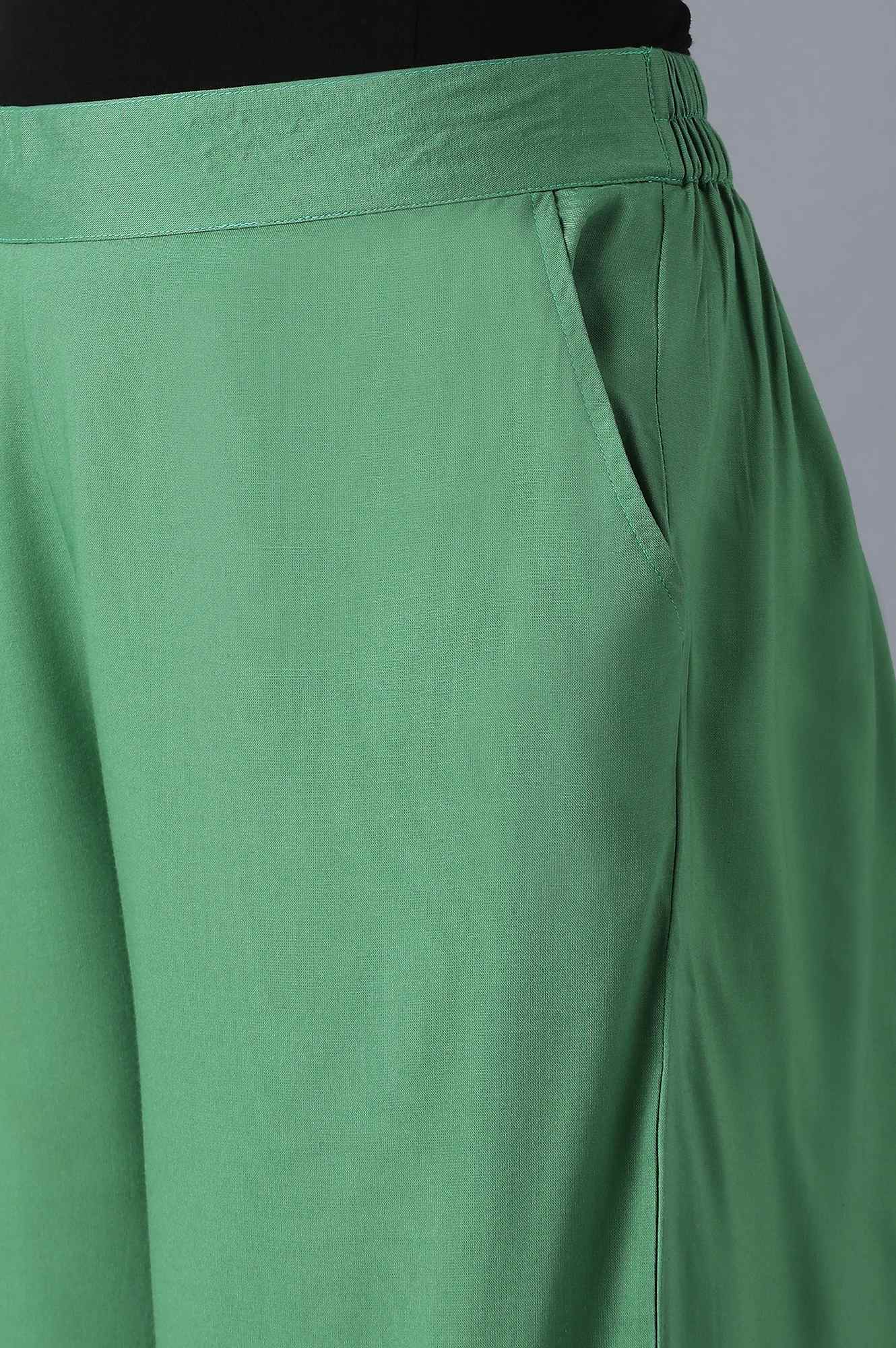 Green Solid Culottes