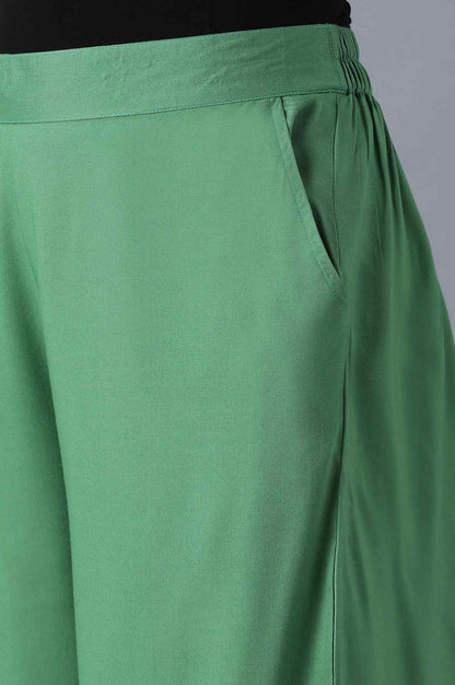 Green Solid Culottes