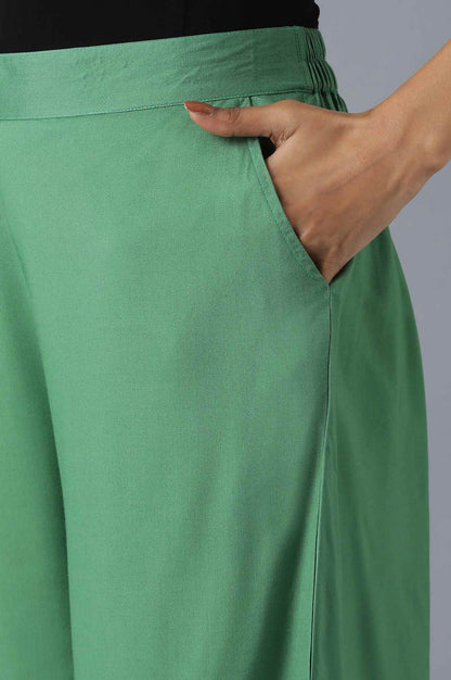 Green Solid Culottes