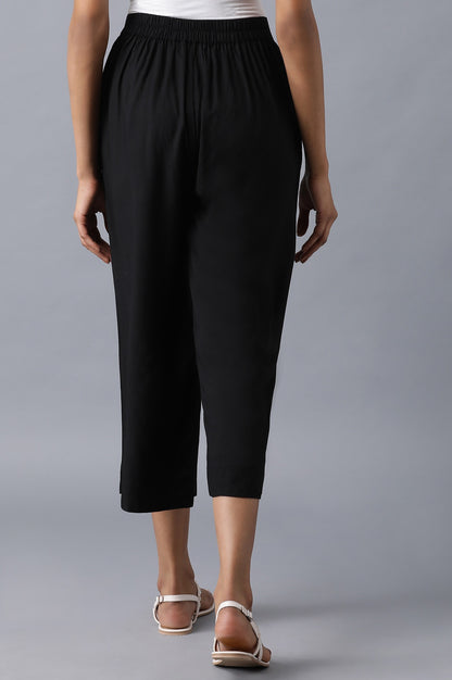 Black solid culottes