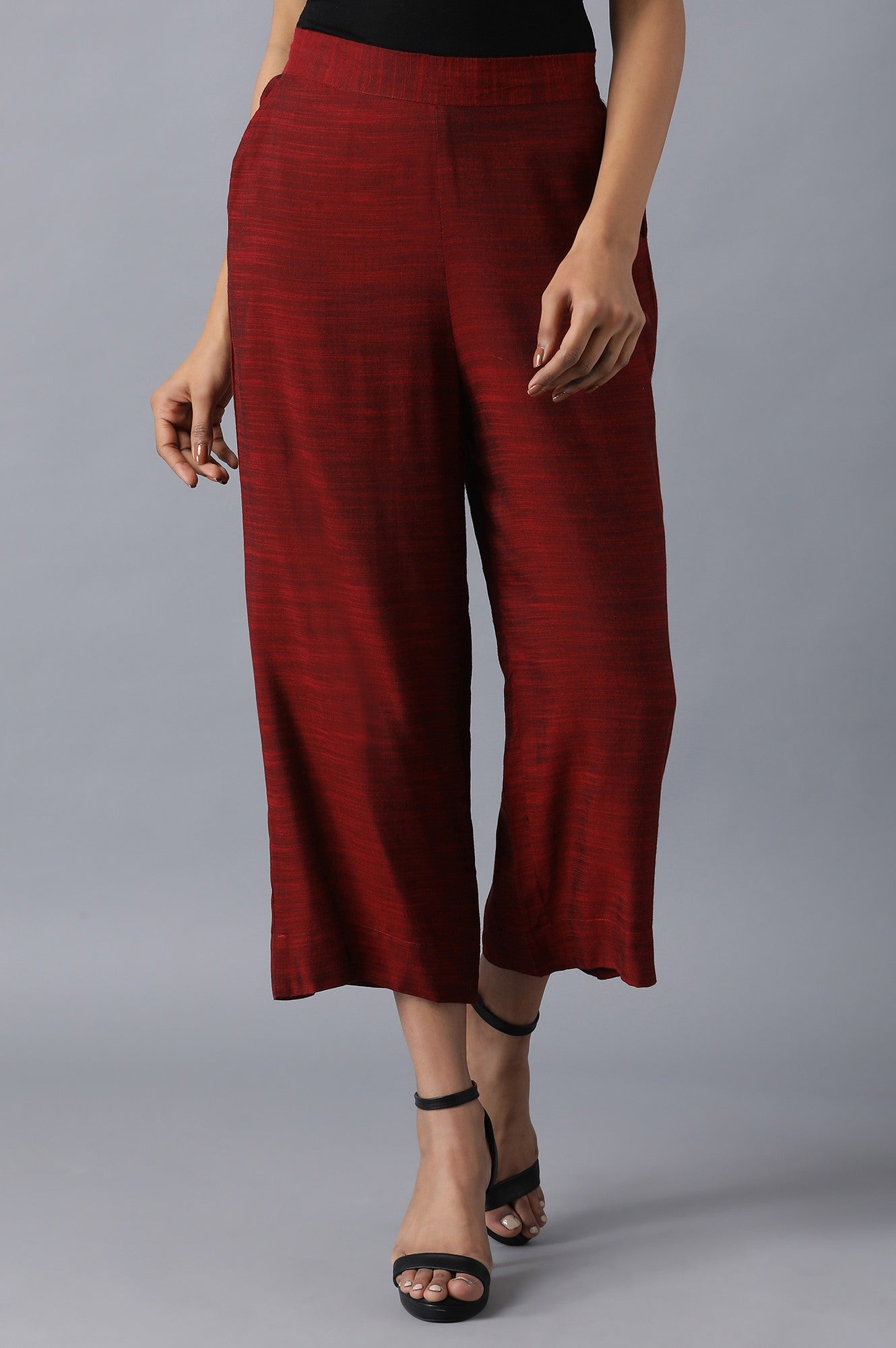 2 Tone Red Solid Culottes