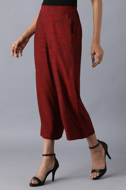 2 Tone Red Solid Culottes