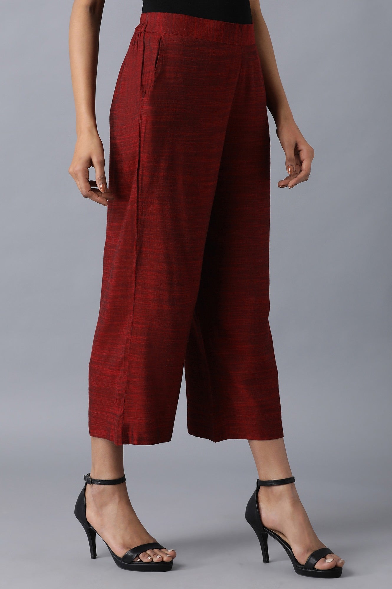 2 Tone Red Solid Culottes