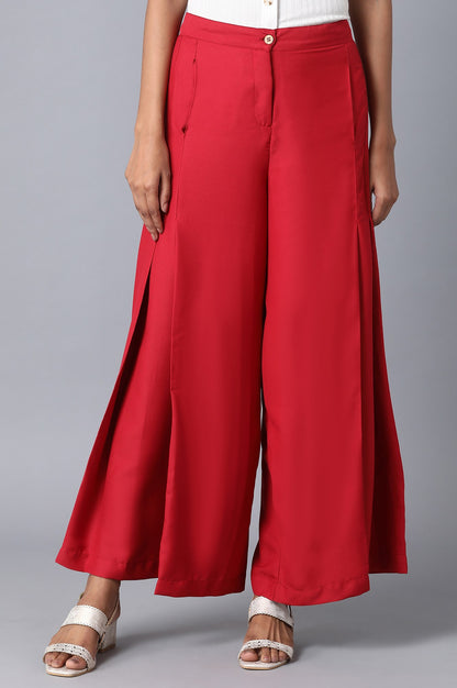 Red Loose Fit Palazzo