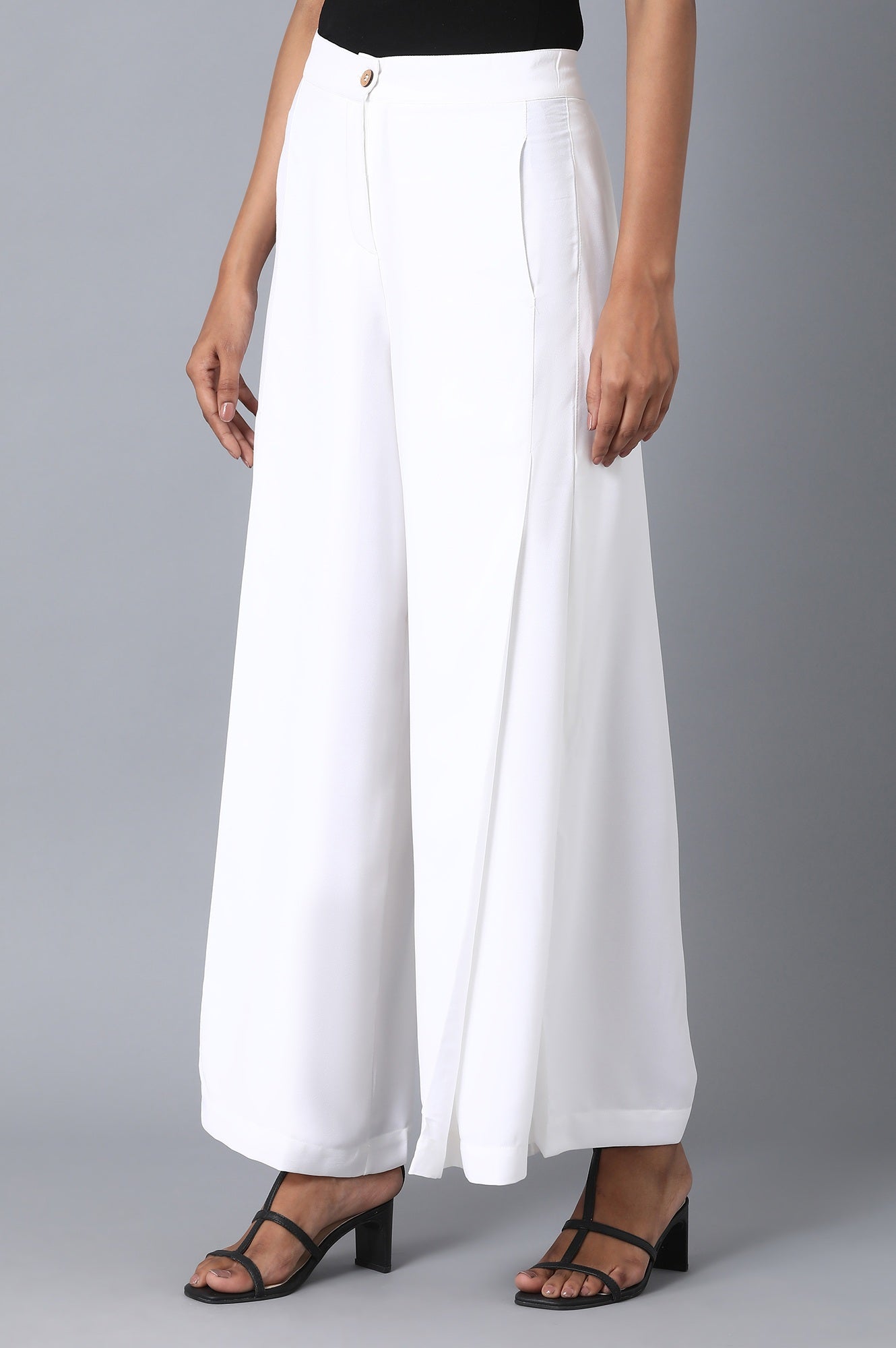 White Loose Fit Palazzo