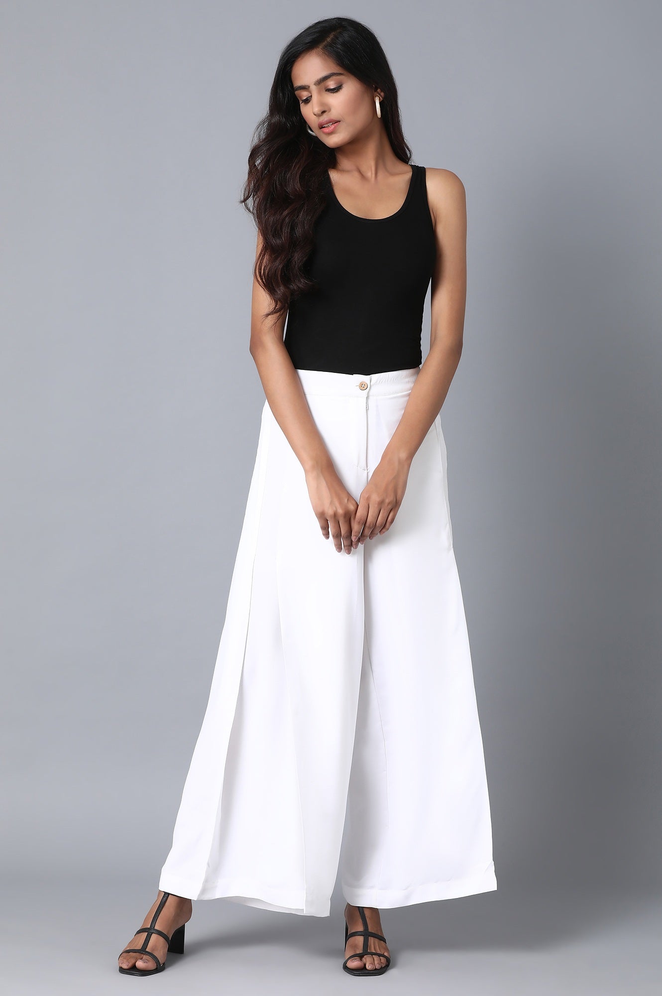 White Loose Fit Palazzo