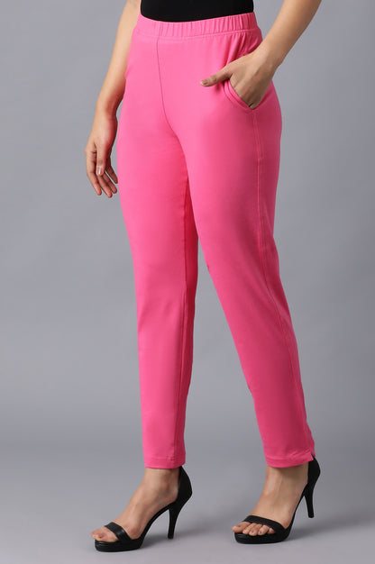 Pink Cotton Jersy Pants