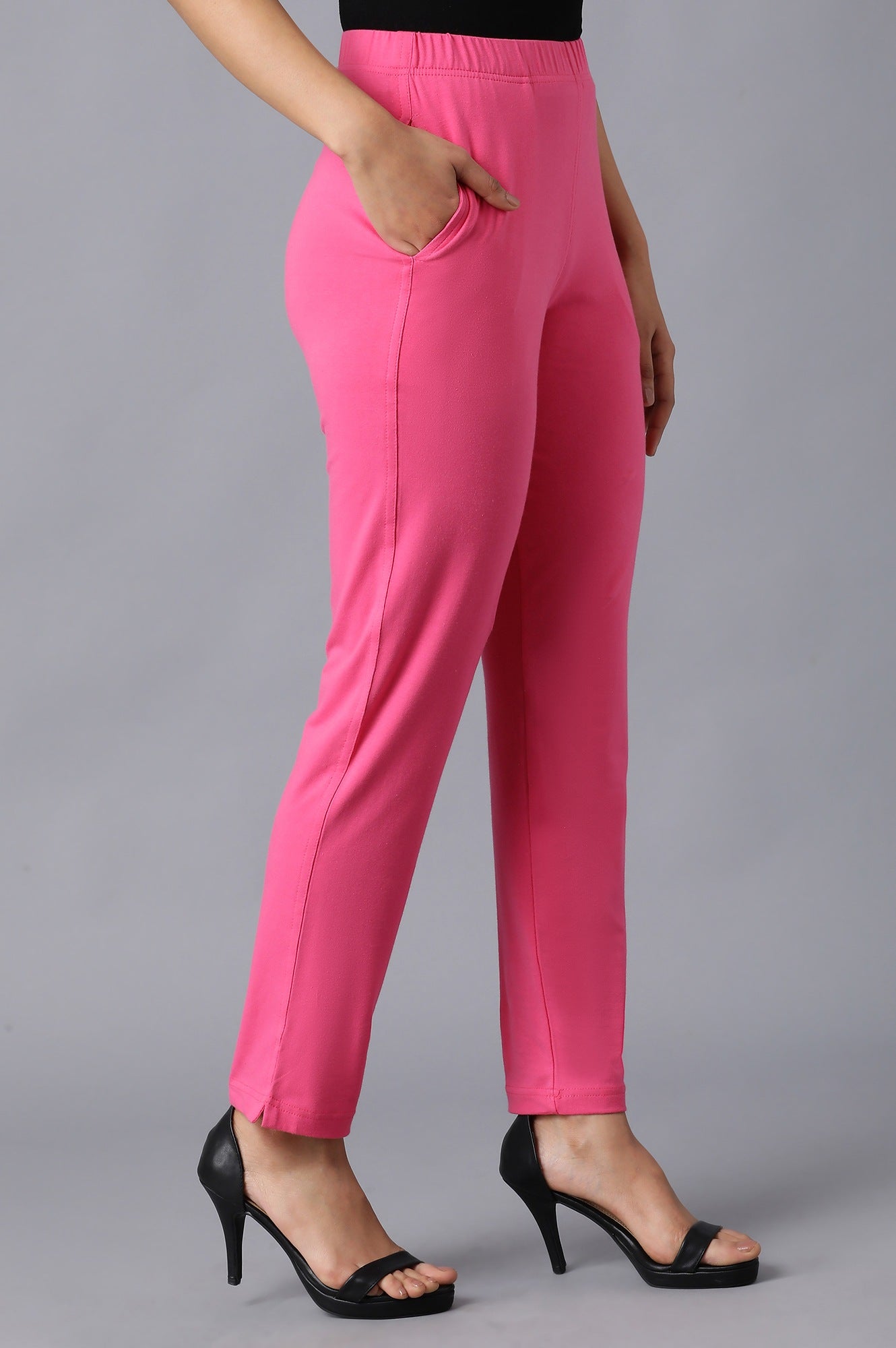 Pink Cotton Jersy Pants