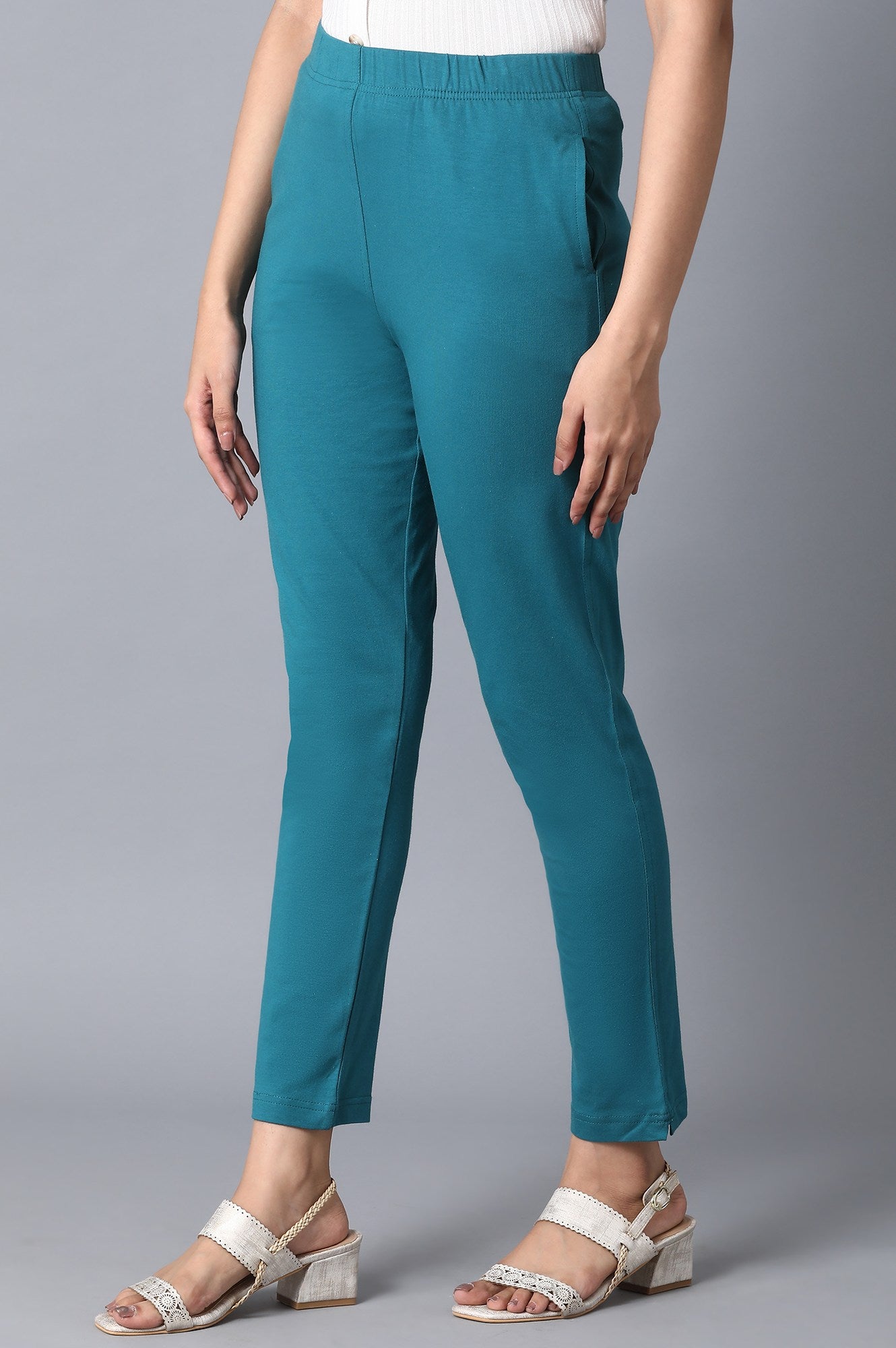 Green Slim Fit Pants