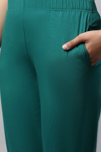 Green Straight Pants