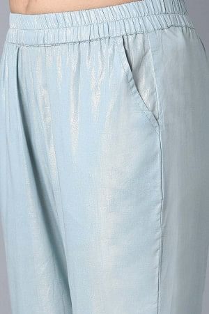 Light Blue Cotton Printed Sharara