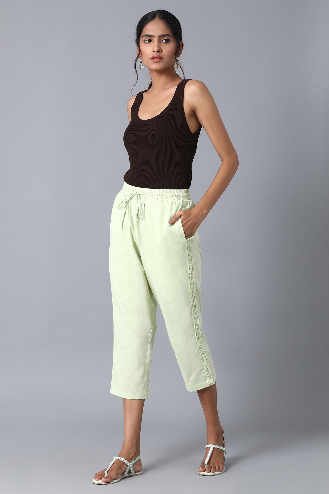 Green Slim Fit Trouser Pants