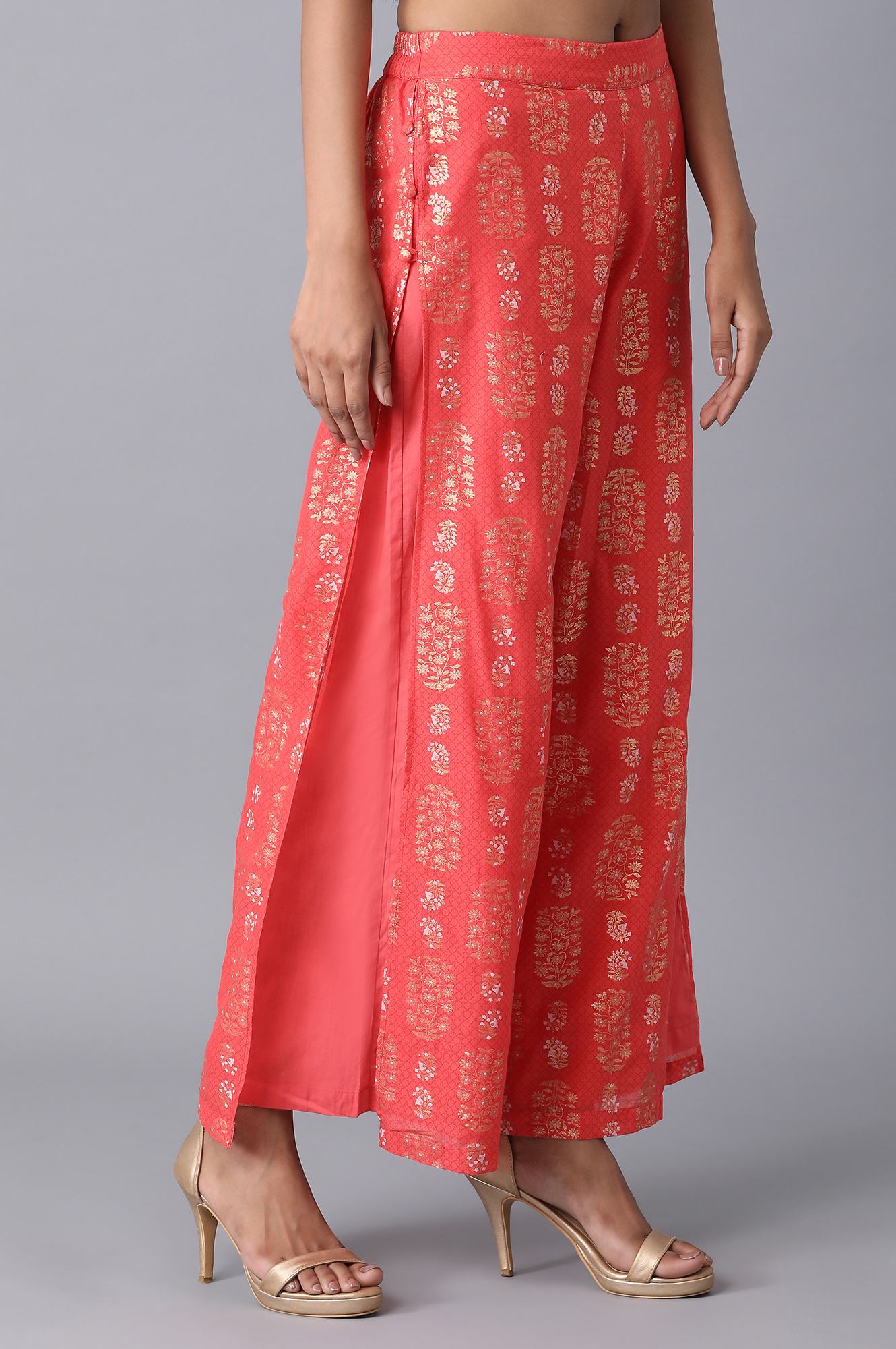 Red Loose Fit Palazzo