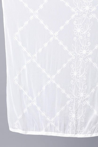 White Embroidered Dupatta