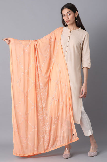 Peach Embroidered Dupatta