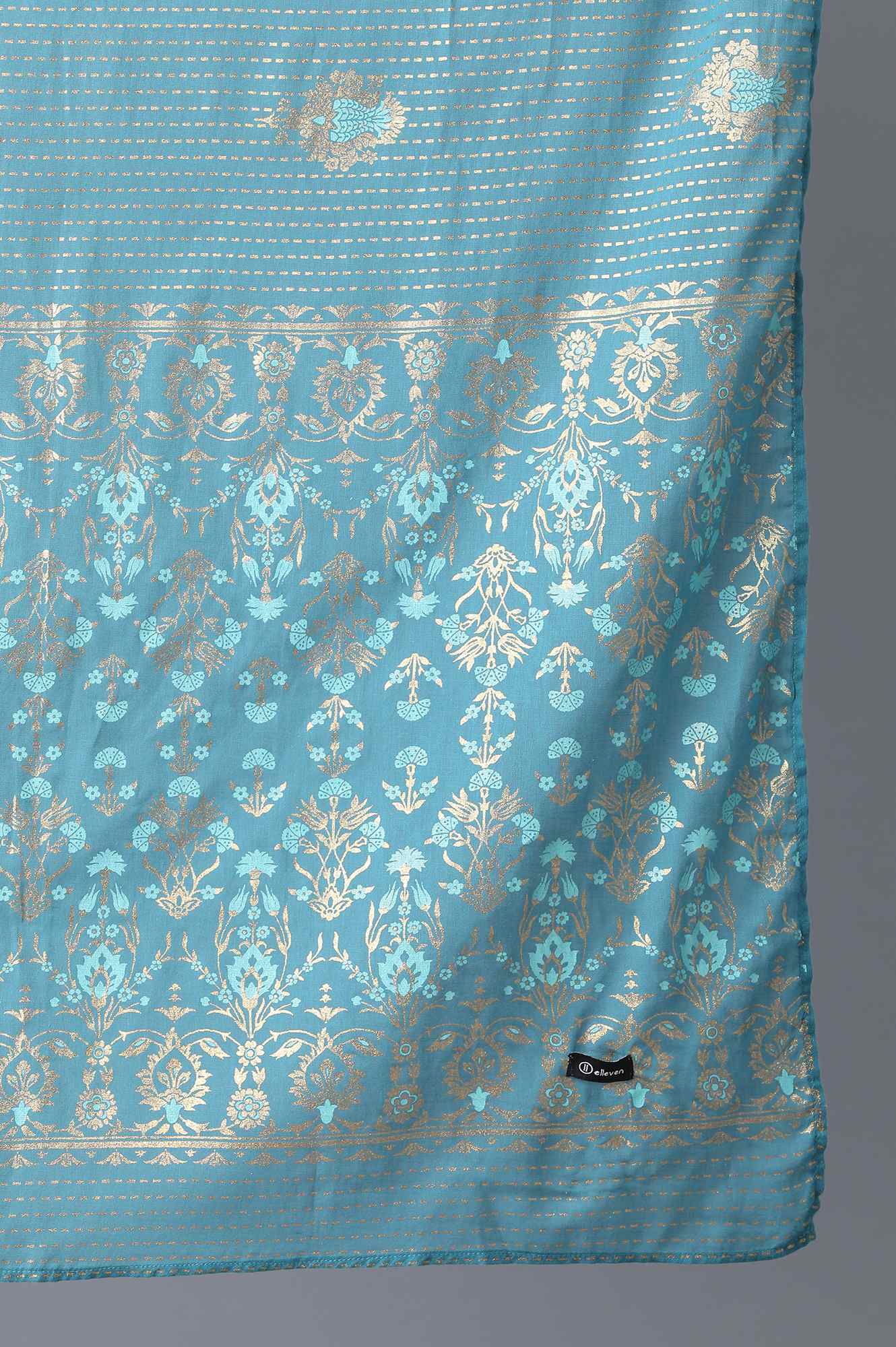 Teal Voile Printed Dupatta