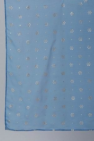 Blue Foil Print Dupatta