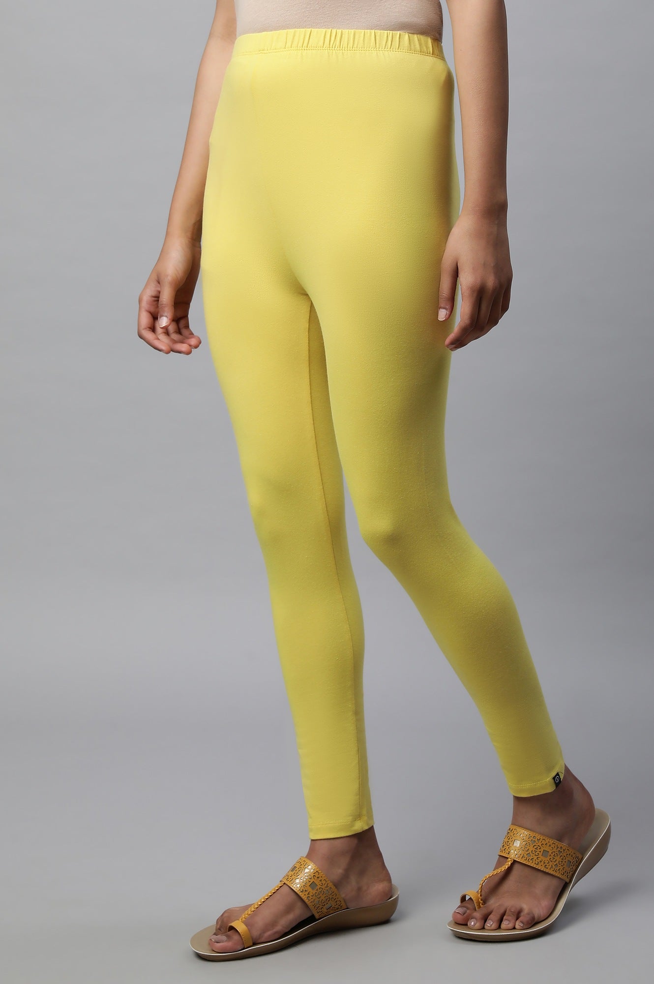 Yellow Skin Fit Tights