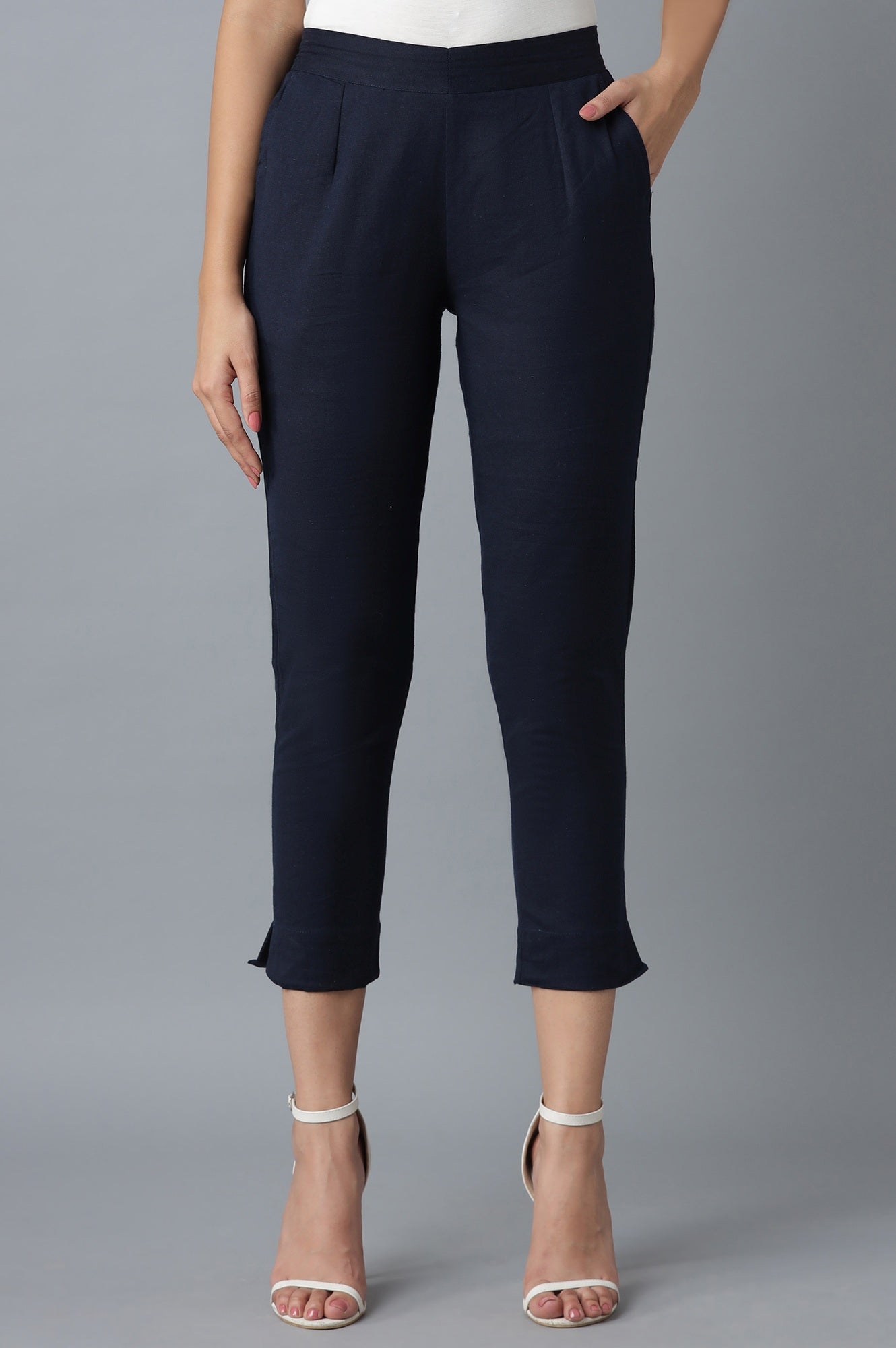 Navy Cotton Trouser