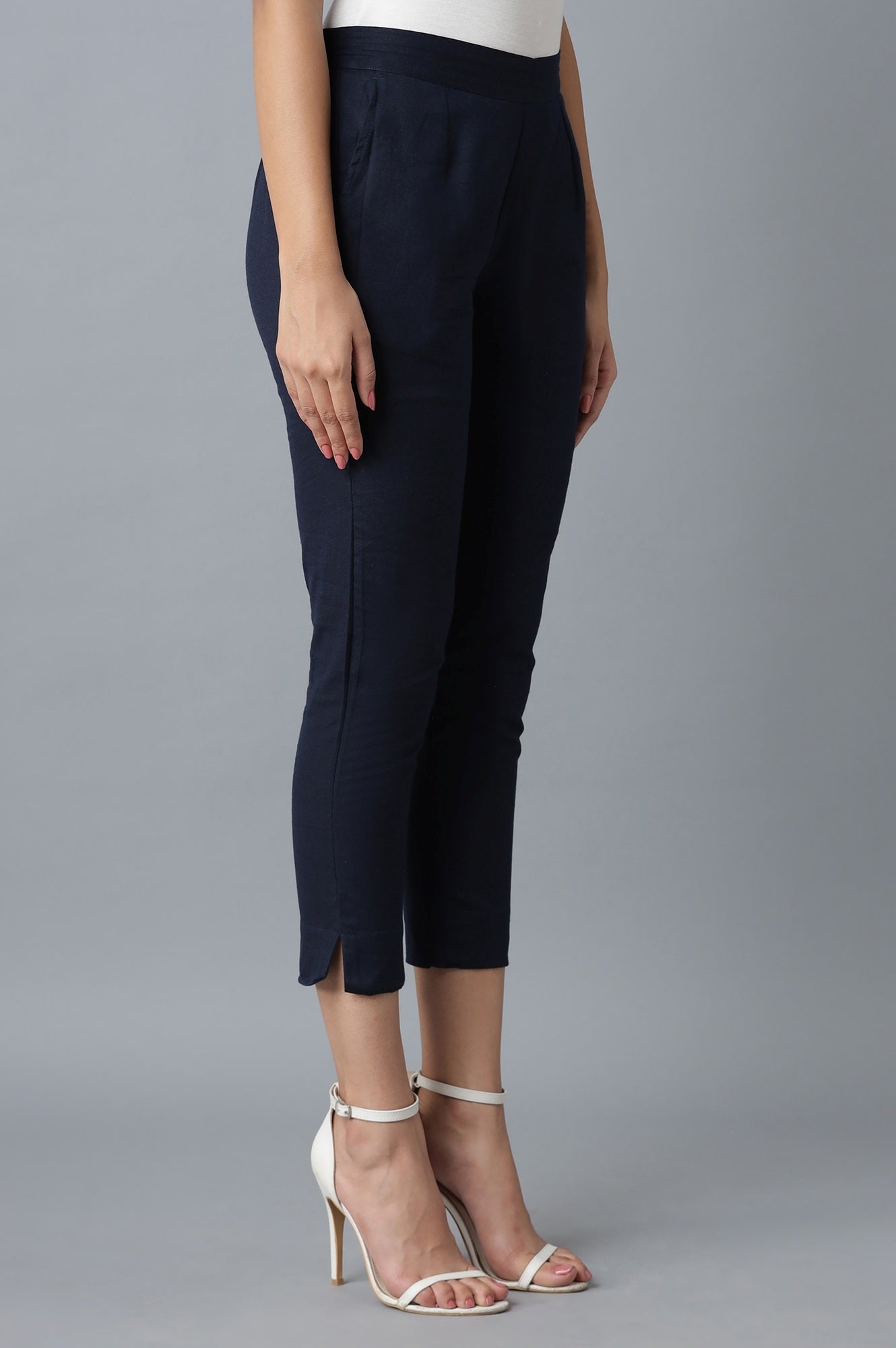 Navy Cotton Trouser