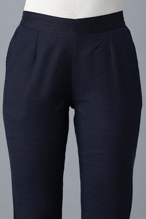 Navy Cotton Trouser