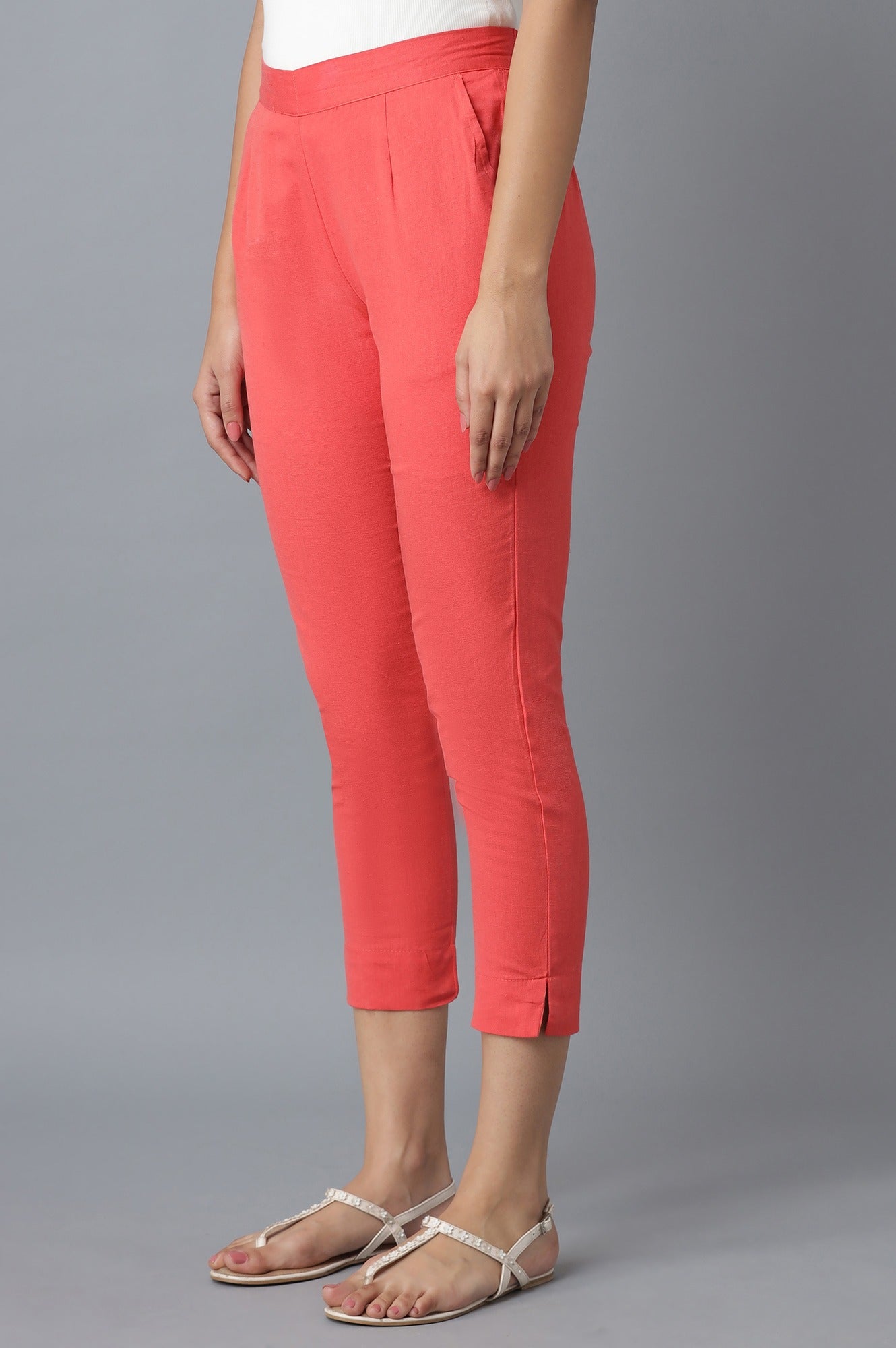 Peach Cotton Trouser