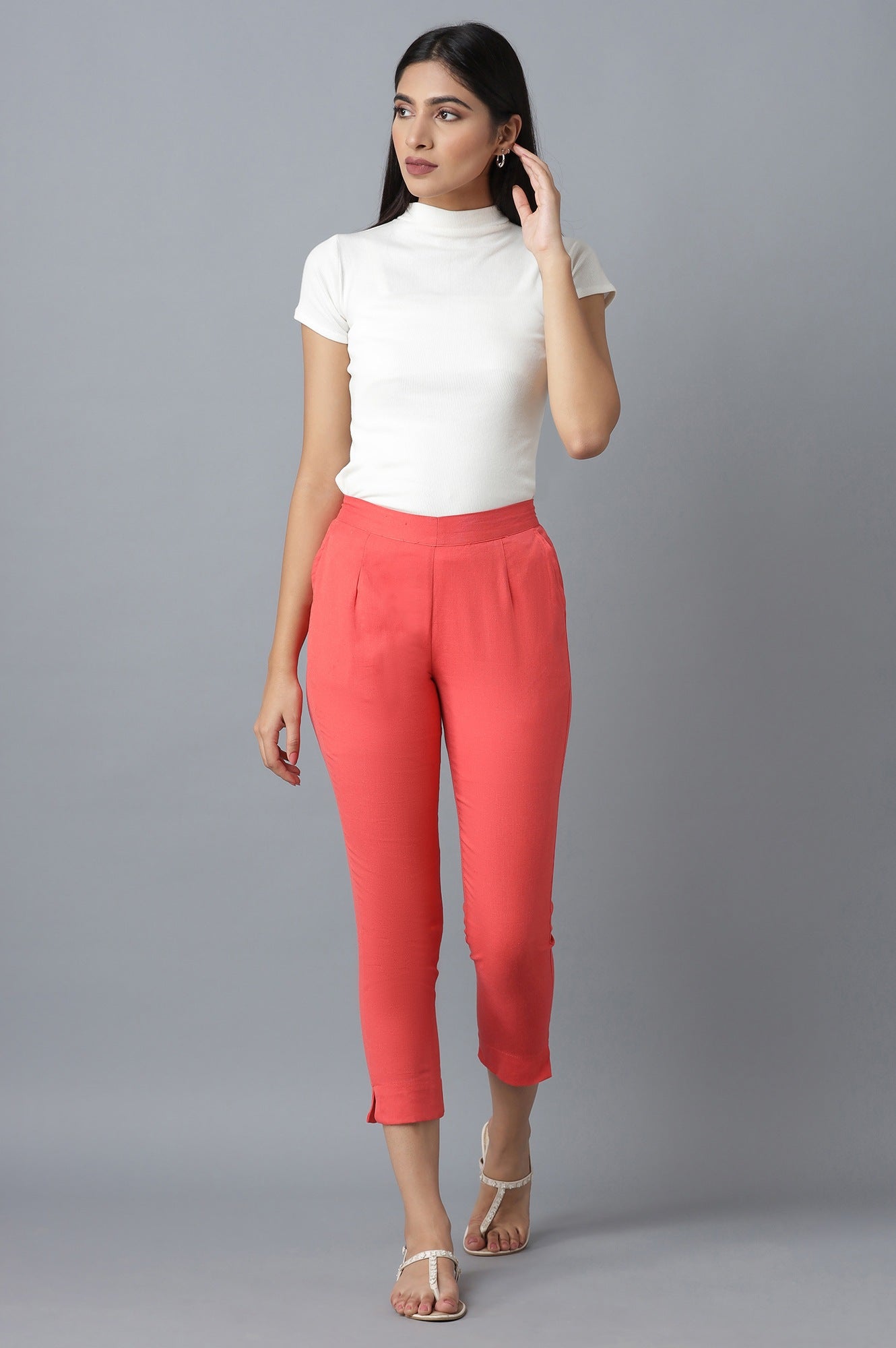 Peach Cotton Trouser