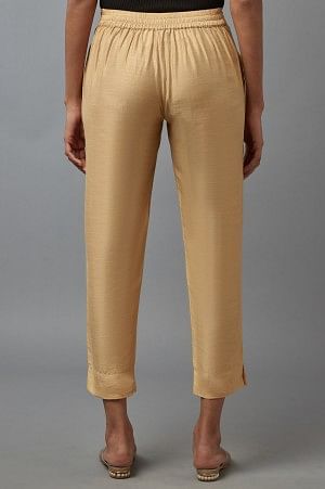 Beige Festive Trousers