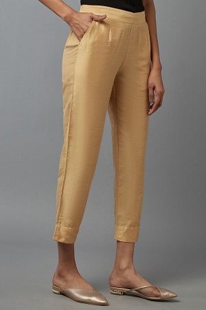 Beige Festive Trousers