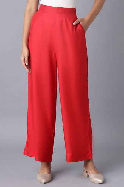 Red Basic Trousers