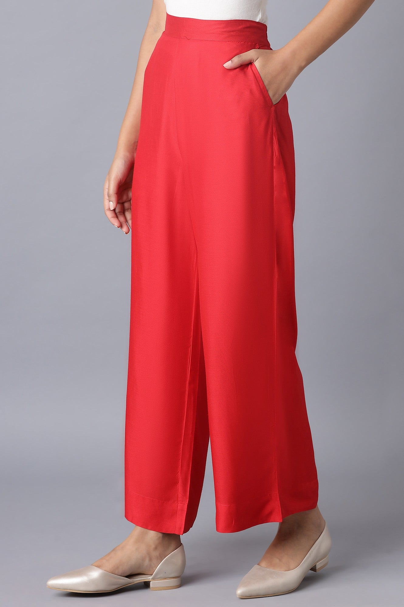 Red Basic Trousers